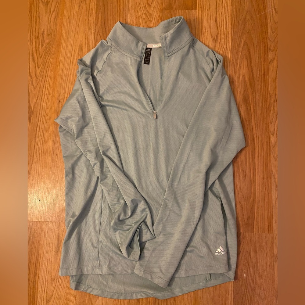 Adidas Men's Under the Lights Long Sleeve 1/4 Zip light Green Small NWOT